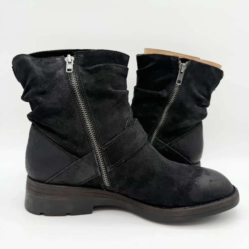 Born Womens Midway Slouch Ankle Booties US 9.5 M EU 40 Black Leather NIB